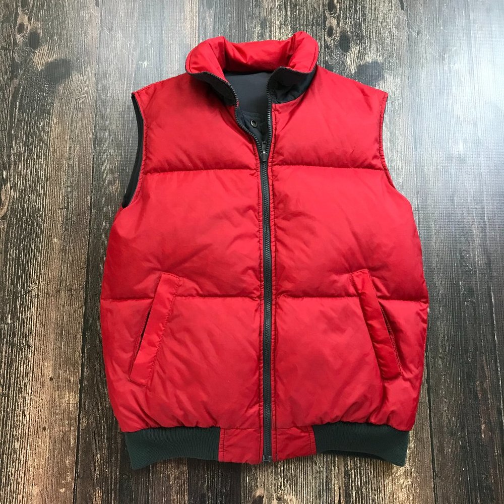 VTG OUTDOOR EXCHANGE Down Puffer Vest Medium Reversible Hiking Red Blue
